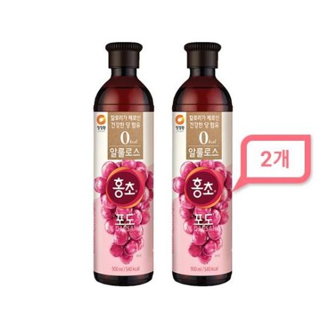 구매평 좋은 대상 청정원 홍초 알룰로스 포도 900mlx2개, 900ml, 2개 ···