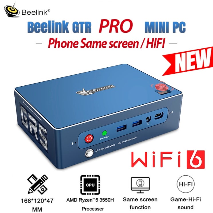 최근 많이 팔린 미니데스크탑 NEW Beelink GTR PRO MINI PC Windows10 HIFI Phone Same Screen Computer WIFI6 Gaming F