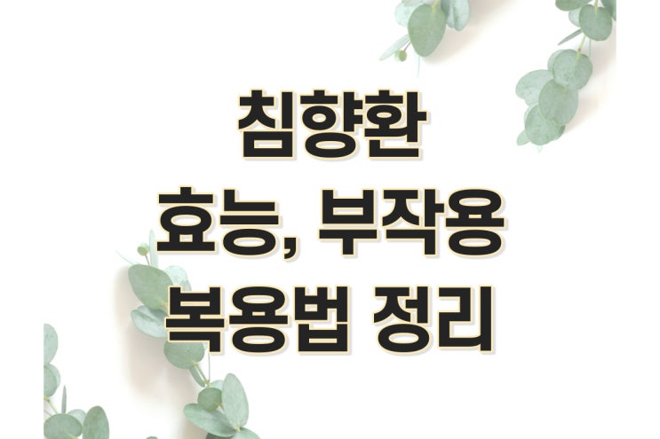  침향환 효능 및 부작용 복용법 정리