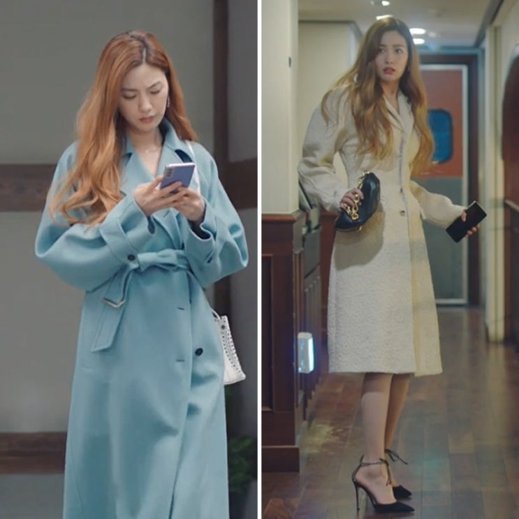  오 주인님 나나 패션 옷 트렌치코트 카라니트 귀걸이 원피스 가방 구두 여기꺼!