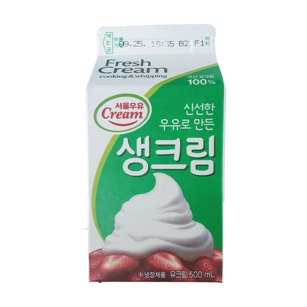 구매평 좋은 서울우유 생크림 500ml, 아이스박스 포장 좋아요 구매평 좋은 서울우유 생크림 500ml, 아이스박스 포장 좋아요