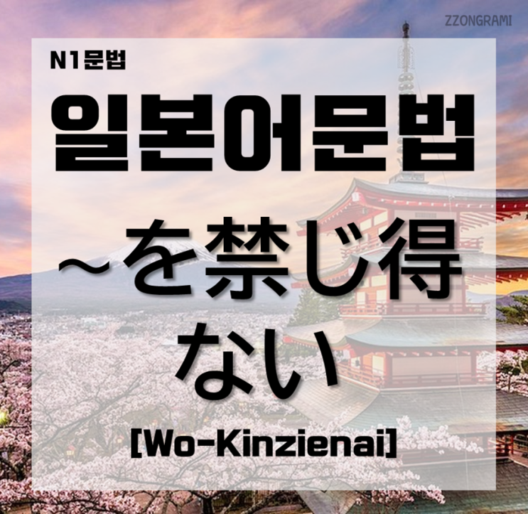  [일본어공부] 일본어 문법 : N1문법 「禁じ得ない」 에 대해서 알아보자.