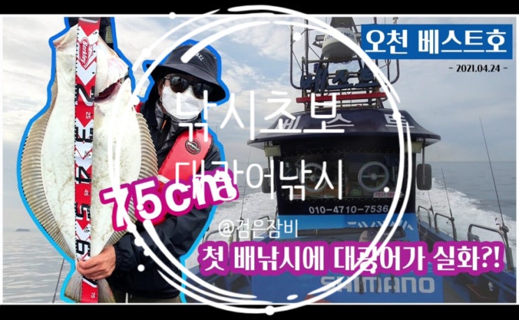  친구 따라 배낚시 가서 대광어 잡았다! 오천항 배낚시는 낚시초보도 대광어 잡을 수 있는 오천 베스트호 추천!!