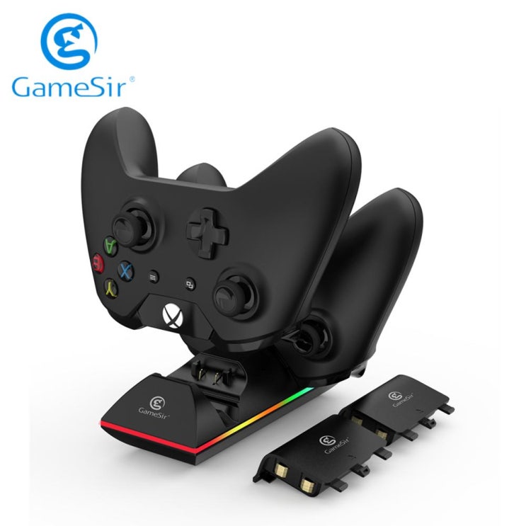 갓성비 좋은 Xbox One / S / X / Elite 컨트롤러 용 GameSir 듀얼 컨트롤러 충전기 800mAh 충전식 배터리 2 개 ENW60X611|게임 패드|, 1개(A 갓성비 좋은 Xbox One / S / X / Elite 컨트롤러 용 GameSir 듀얼 컨트롤러 충전기 800mAh 충전식 배터리 2 개 ENW60X611|게임 패드|, 1개(A