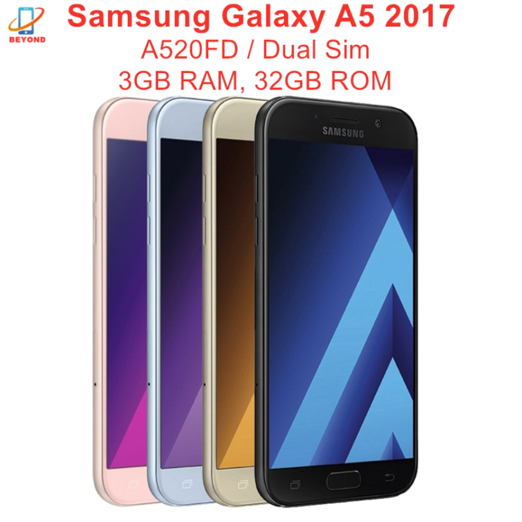 후기가 좋은 리퍼폰 중고폰 Samsung Galaxy A5 2017 Dual Sim A520FD RAM 3GB ROM 32GB 휴대 전화 Octa Core 5.2 Exynos 중고