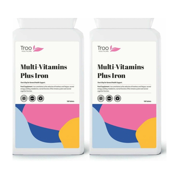 가성비갑 Troo Health Care Multi Vitamins Plus Iron 트루 헬스 멀티 비타민 플러스 철분 보충제 180정 2팩 ···