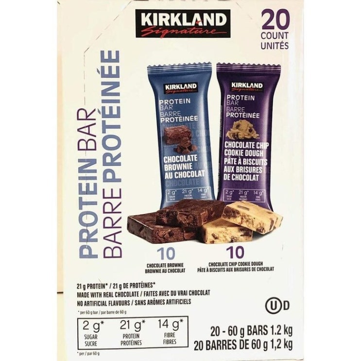 리뷰가 좋은 &lt;해외직구&gt;Kirkland Signature Protein 바 에너지 버라이어티 팩 qskJXW 2 팩 (20 개입), 상세참조, 상세참조 ···