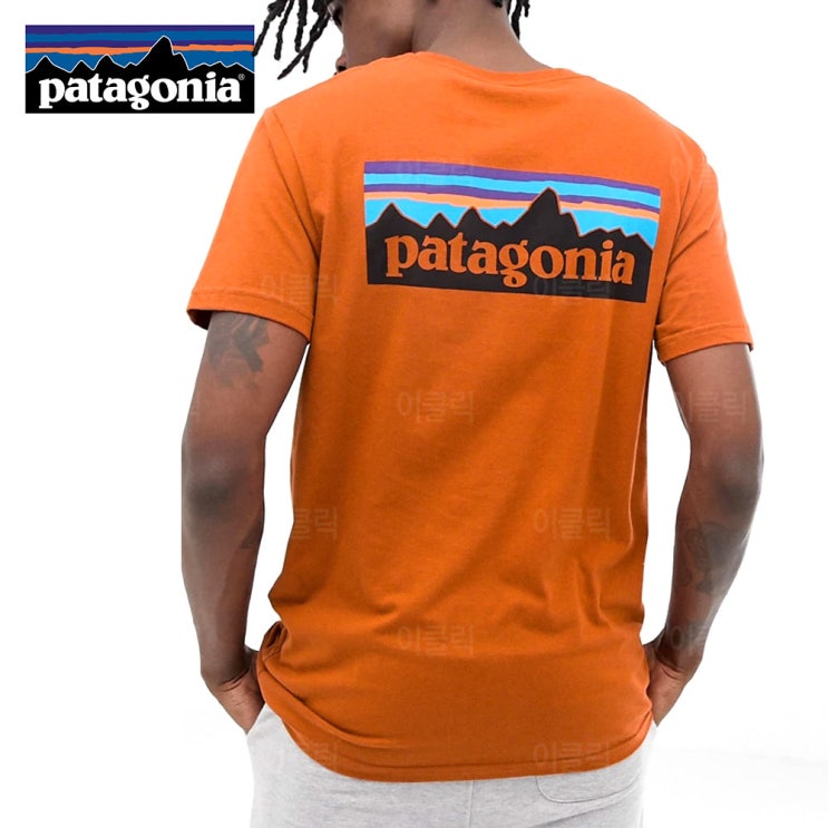 최근 많이 팔린 파타고니아 p6 로고 오가닉 반팔티 데저트 오렌지 남자 여성 라운드 여름 티셔츠 좋아요