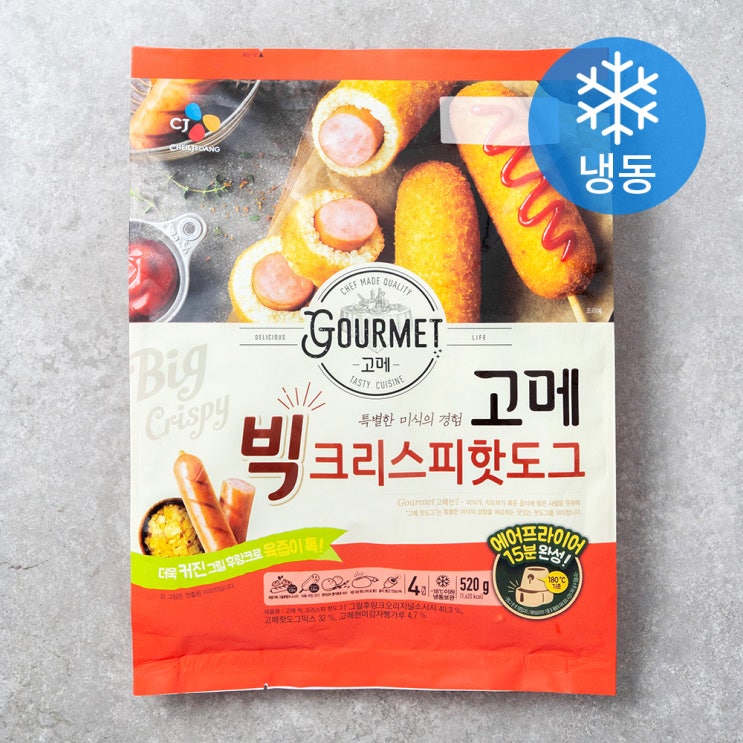 잘나가는 고메 빅크리스피 핫도그 4개입 (냉동), 520g, 1개 ···