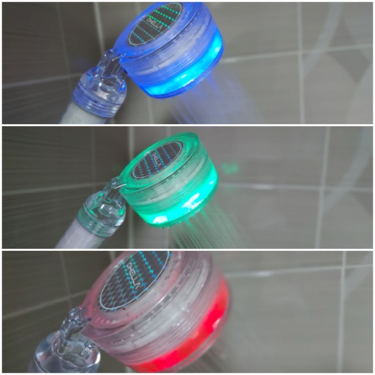  김세정 샤워기/ 오엘라 3색 LED 필터샤워기로 즐거운 목욕시간