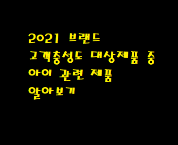  2021 브랜드고객 충성도 대상 제품 중 아이 관련 제품 무엇이 있을까요?
