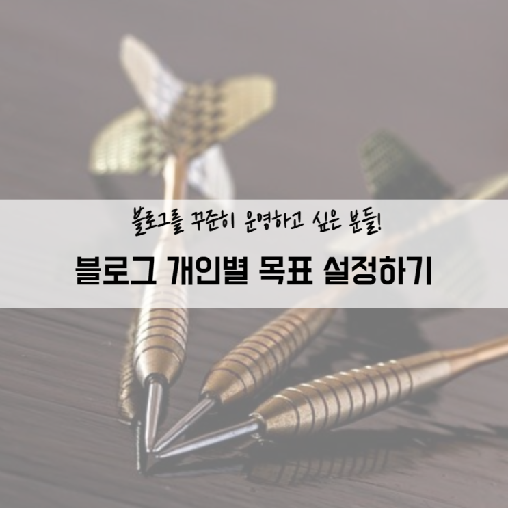  블로그 운영에 대한 개인별 목표 설정