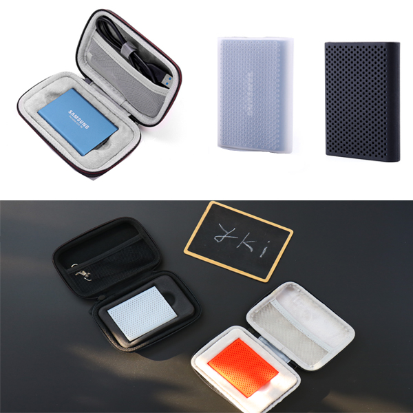 가성비 좋은 와이키몰 삼성 T3 T5 SSD 보호 케이스 휴대용 풀케이스 쉘케이스 실리콘케이스 외장하드 포터블, 투명실리콘케이스 ···