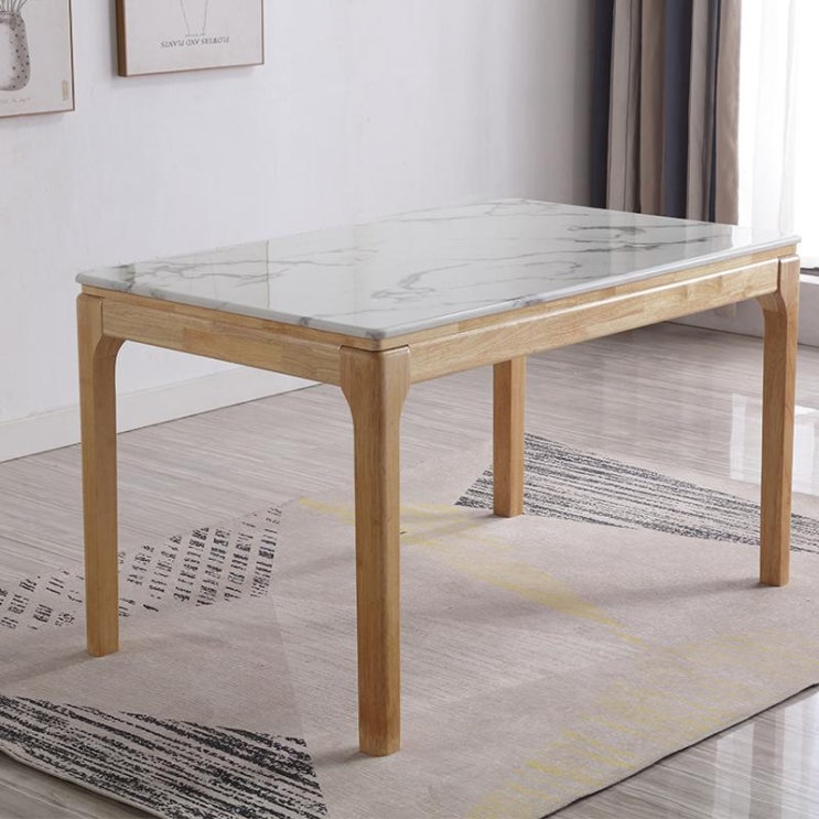 많이 팔린 코스트코 6인 원형 대리석 돌식탁 스칸디나비아 스타일 원목 대리석 식탁과 의자 세트, 120 70cm 단일 테이블 ···
