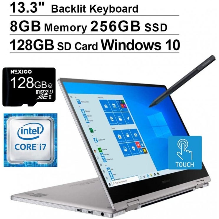 구매평 좋은 2020 Samsung_ 노트북 9 Pro 13 FHD 1080P 터치 스크린 2-in-1 노트북 | 최대 4.6GHz의 Intel Core i7-8565U | 8GB