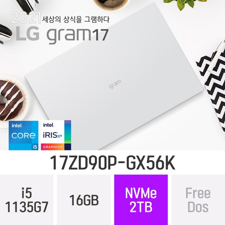 갓성비 좋은 LG 2021 그램17 17ZD90P-GX56K, 16GB, 2TB, 윈도우 미포함 ···