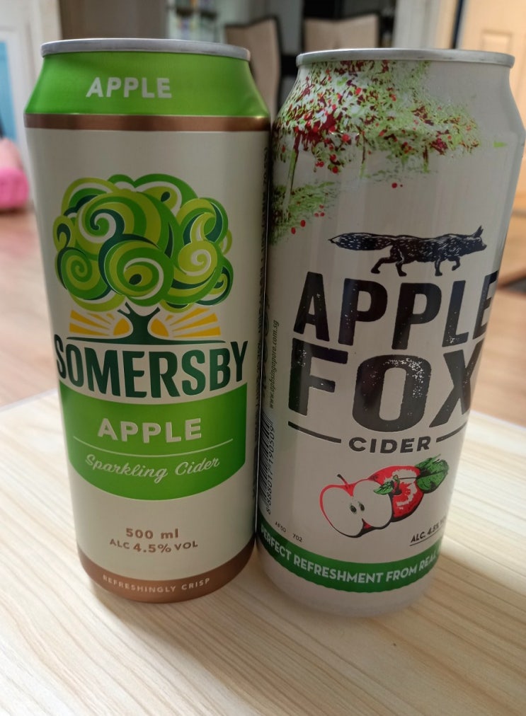 편의점 수입맥주 코너 애플폭스 ,  써머스비 애플 두가지 사과맛 과실주 마셔보기