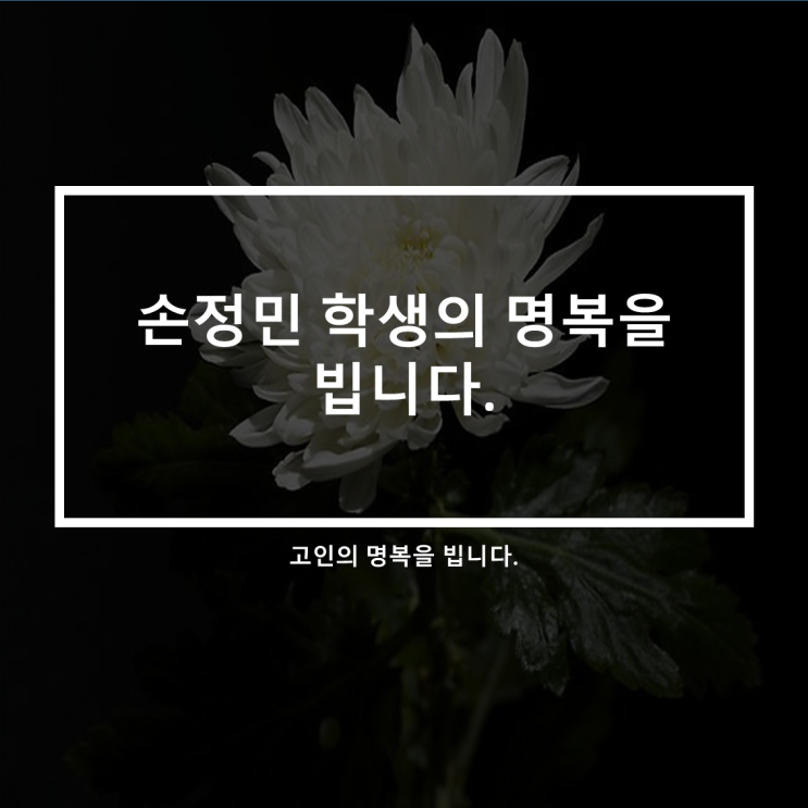  손정민 학생의 명복을 빕니다.