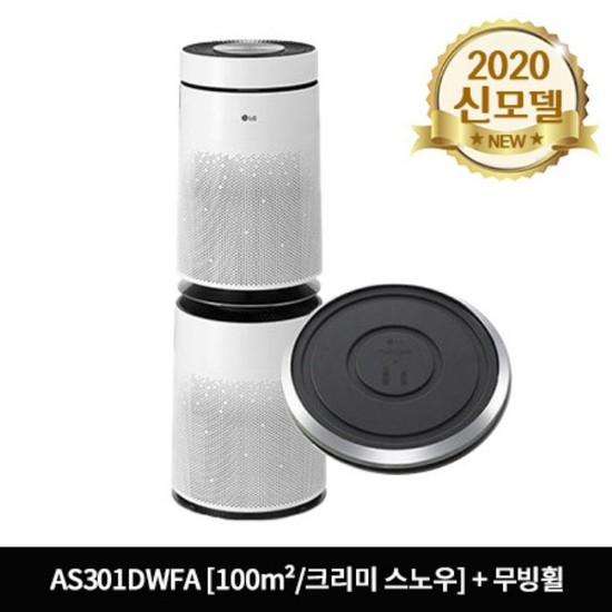 가성비 뛰어난 LG 퓨리케어 360 공기청정기 플러스+무빙휠 패키지 AS301DWFA / PWH8DBA 2단, 없음 추천합니다