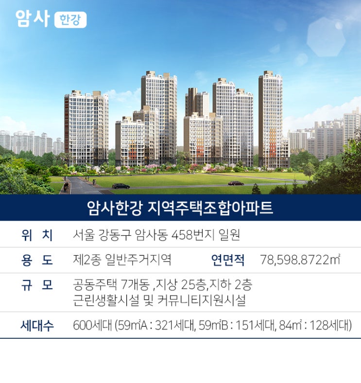  암사한강 지역주택조합 아파트 분양에 관심 있으신 분!