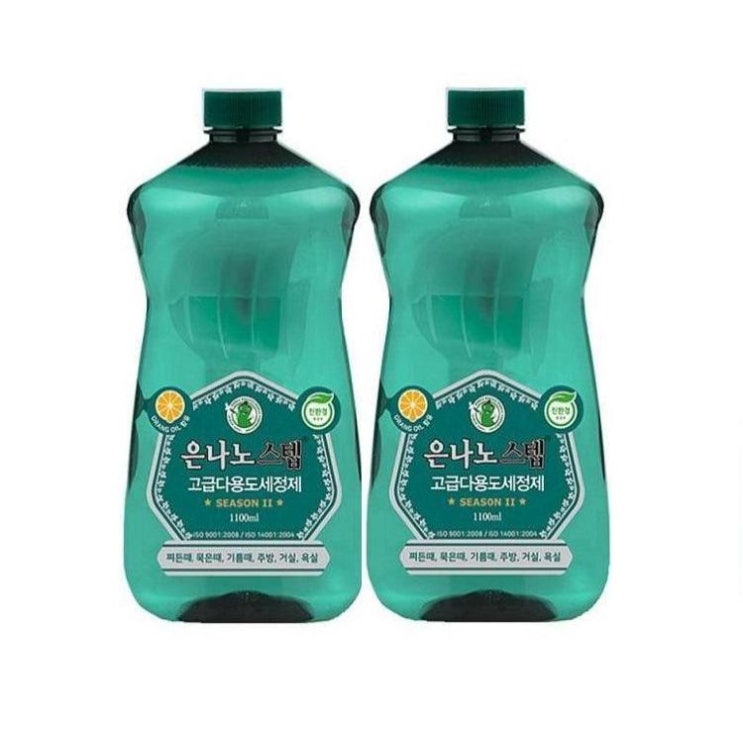 가성비 좋은 은나노스텝 시즌2 다용도 세정제 1100ml+1100ml(리필), 2개, 1100ml 좋아요 가성비 좋은 은나노스텝 시즌2 다용도 세정제 1100ml+1100ml(리필), 2개, 1100ml 좋아요