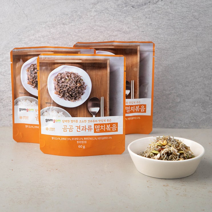 후기가 좋은 곰곰 견과류 멸치볶음, 60g, 3개입 ··· 후기가 좋은 곰곰 견과류 멸치볶음, 60g, 3개입 ···
