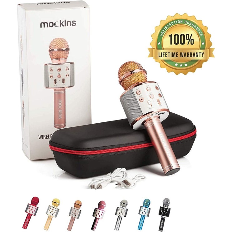 인기 많은 by Mockins mockins 블루투스 스피커 일체형 노래방 기계 내장 무선 마이크 | Android 및 iOS iPhone과 호환-Rose Gold Color 마이 인기 많은 by Mockins mockins 블루투스 스피커 일체형 노래방 기계 내장 무선 마이크 | Android 및 iOS iPhone과 호환-Rose Gold Color 마이