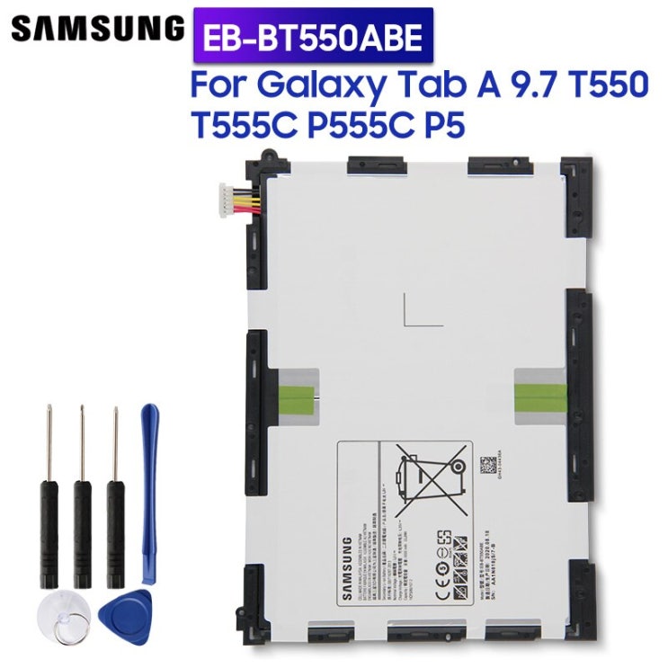 가성비갑 Samsung 원래 태블릿 배터리 EB BT550ABA 삼성 갤럭시 탭 A 9.7 T550 T555C P555C P550 EB BT550ABE 6000mAh|휴대폰 배터리