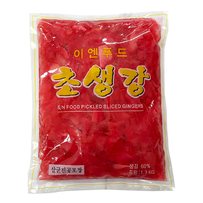 잘팔리는 이엔 초생강 적색 슬라이스 장아찌, 1.3kg, 1개 추천합니다