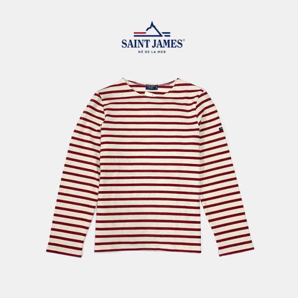 선호도 높은 [세인트제임스] 메르디앙 모던 긴팔티셔츠 에크루펄산 (아이보리+레드) SAINT JAMES 좋아요