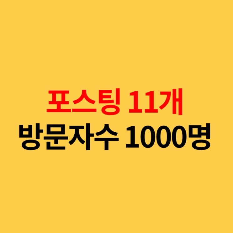  블린이가이드, 글11개로 블로그 일방문자수1000넘기