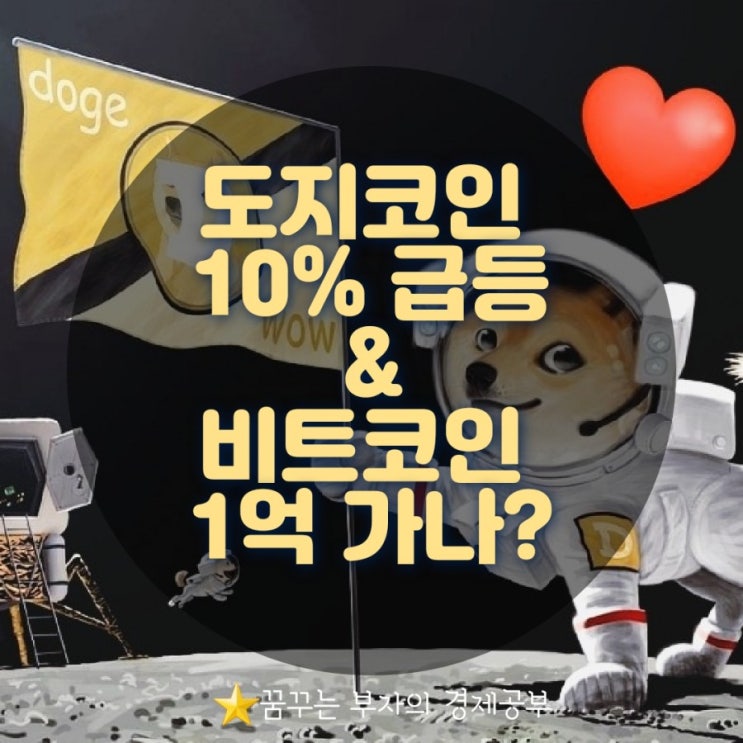  도지코인 다시 날아오른다! 현재 10% 급등 450원대 회복 & 비트코인 1억 가나?