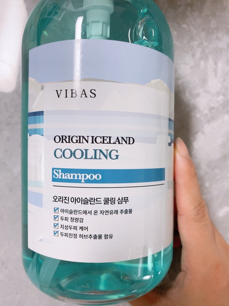  두피 쿨링샴푸 비바스 오리진 아이슬란드 쿨링샴푸 청량감하게!