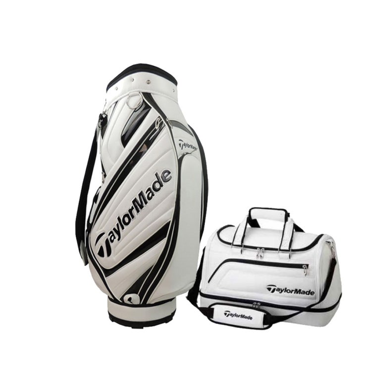 잘팔리는 Taylormade 테일러메이드 골프 가방 남자 골프백 캐디백 보스턴백 세트, 화이트, 캐디백+보스턴백 세트 추천해요