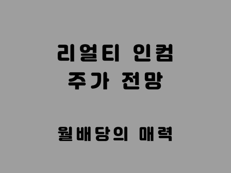  리얼리티인컴 리얼티 인컴 주가  - 매월 현금흐름 만들기 가능 주식