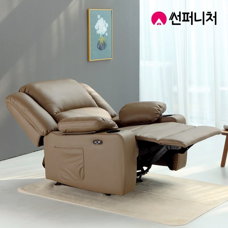 구매평 좋은 썬퍼니처 가구 1인용 전동 리클라이너 소파 7108 초생피 가죽 USB 컵홀더, 7108 버튼식 초생피 베이지 ··· 구매평 좋은 썬퍼니처 가구 1인용 전동 리클라이너 소파 7108 초생피 가죽 USB 컵홀더, 7108 버튼식 초생피 베이지 ···