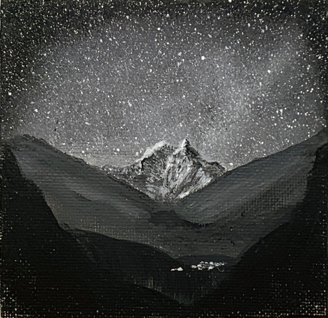  [Oilpaint] Black and White sky mini series