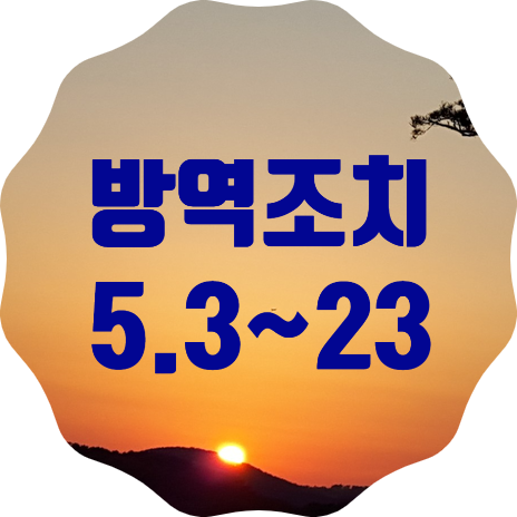  사회적 거리두기 단계 적용 및 방역조치(5. 3 ~ 23)