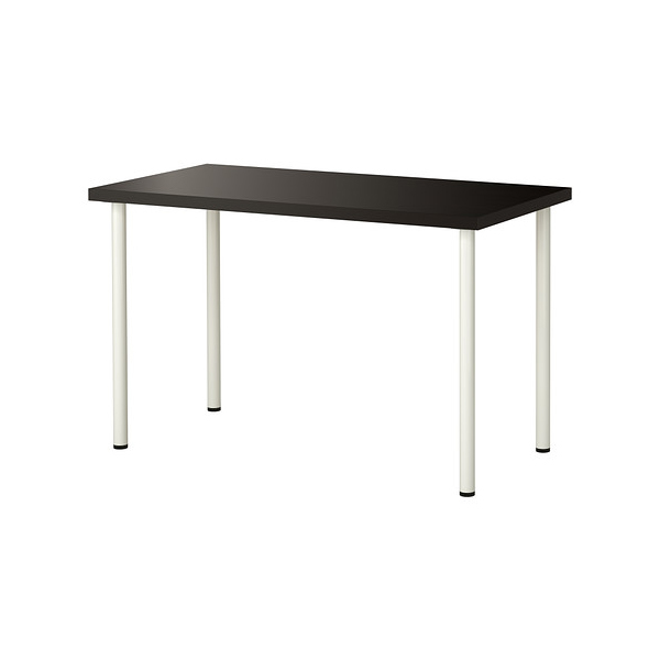 최근 많이 팔린 IKEA LINNMON/ADILS 테이블 컴퓨터책상 120 x 60, 테이블:블랙브라운 다리:화이트 ···