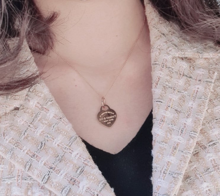  티파니앤코 하트목걸이 구입 후기/ 하트 태그 참 목걸이18k gold / 티파니 금목걸이 / 여자 생일선물