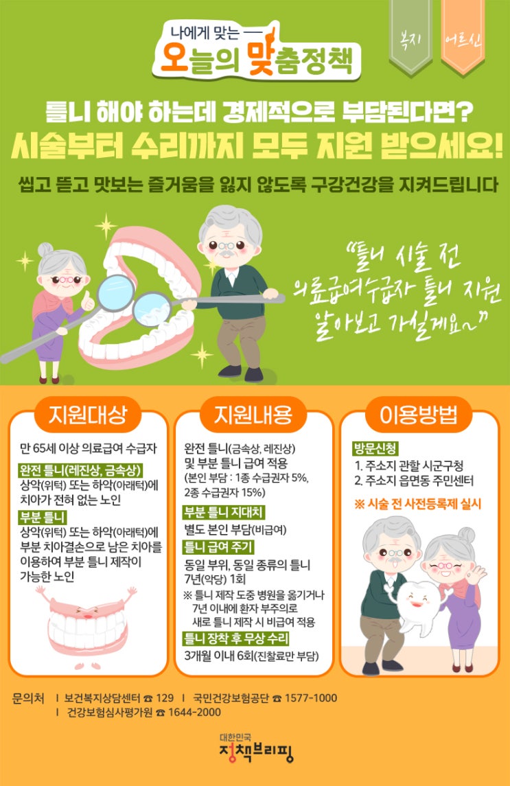 틀니 시술을 앞두고 계신다면? 의료급여수급자 노인 틀니 지원 틀니 시술을 앞두고 계신다면? 의료급여수급자 노인 틀니 지원