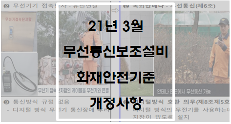  21년 3월 24일 무선통신보조설비 화재안전기준(NFSC 505) 개정