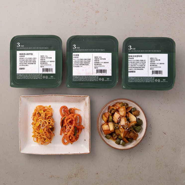 잘나가는 집반찬연구소 고기 곁들임 반찬 매콤콩나물무침 130g + 무생채 180g + 양파고추장아찌 200g, 1세트 좋아요 잘나가는 집반찬연구소 고기 곁들임 반찬 매콤콩나물무침 130g + 무생채 180g + 양파고추장아찌 200g, 1세트 좋아요