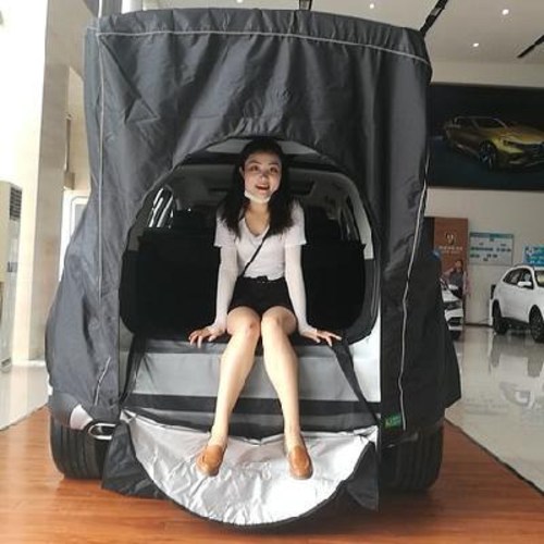  요즘 인기있는 차박데크카라반 쉘터루프탑 장박터널형 도킹텐트 자동차 테일게이트 캠핑 두꺼운 선루프 천장 캠핑 선드, 01 빅 플라워 카모 ···