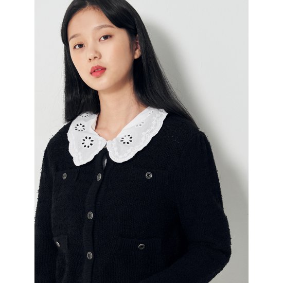  구매평 좋은 블랙 솔리드 버튼 포인트 라운드넥 카디건 (12115ADY15) 좋아요