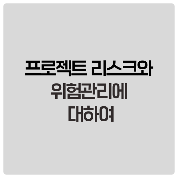  프로젝트 리스크와 위험관리에 대하여
