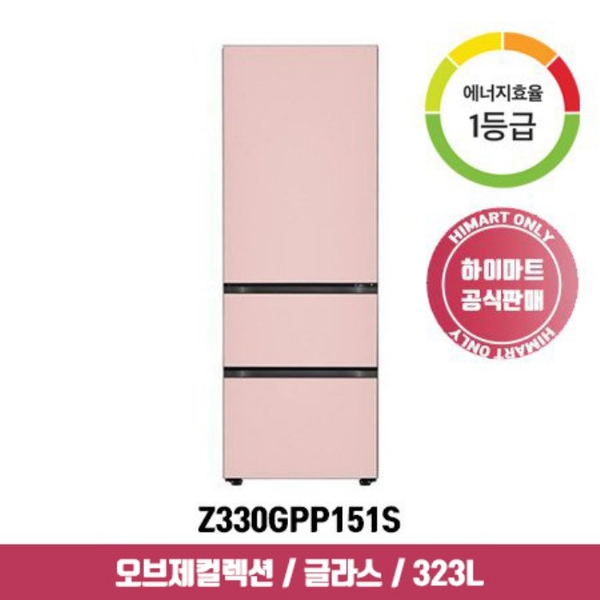 선호도 높은 LG전자 오브제 김치냉장고 Z330GPP151S (323L / 핑크 1등급), 단품 ···