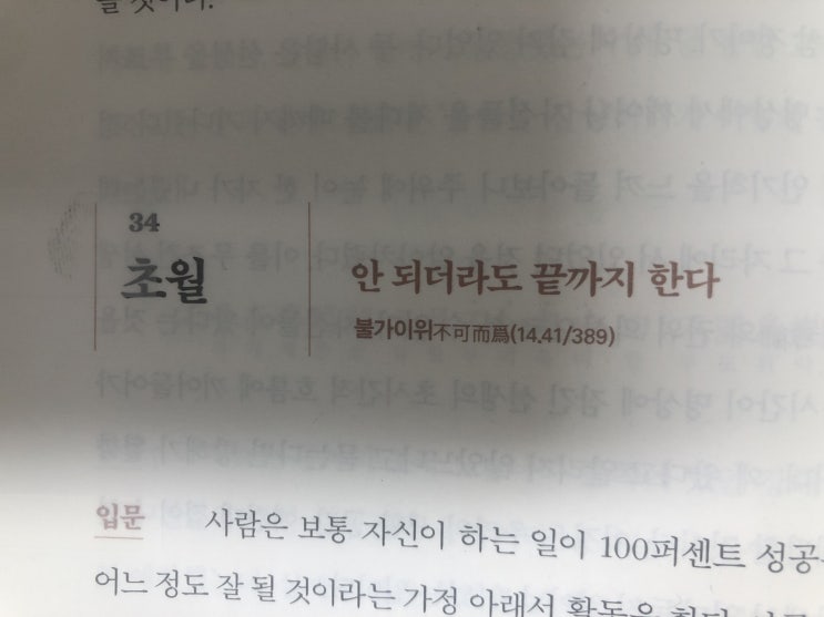 34. 초월 - 안 되더라도 끝까지 한다. 불가이위(不可而爲)(14.38/389)