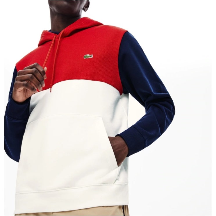 핵가성비 좋은 LACOSTE Cotton-Pique and French Terry Colorblock Sweatshirt SH8865-51 White/Red/Navy Blue AV 핵가성비 좋은 LACOSTE Cotton-Pique and French Terry Colorblock Sweatshirt SH8865-51 White/Red/Navy Blue AV