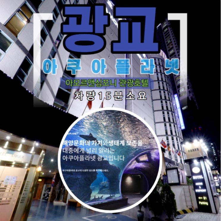  광교 아쿠아플라넷 인근 수원 아모르심포니호텔 영통